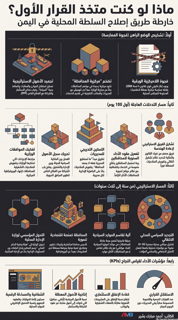 خارطة إصلاح السلطة المحلية باليمن - ماذا لو كنت متخذ القرار الأول ؟ (ملف السلطة المحلية) 1